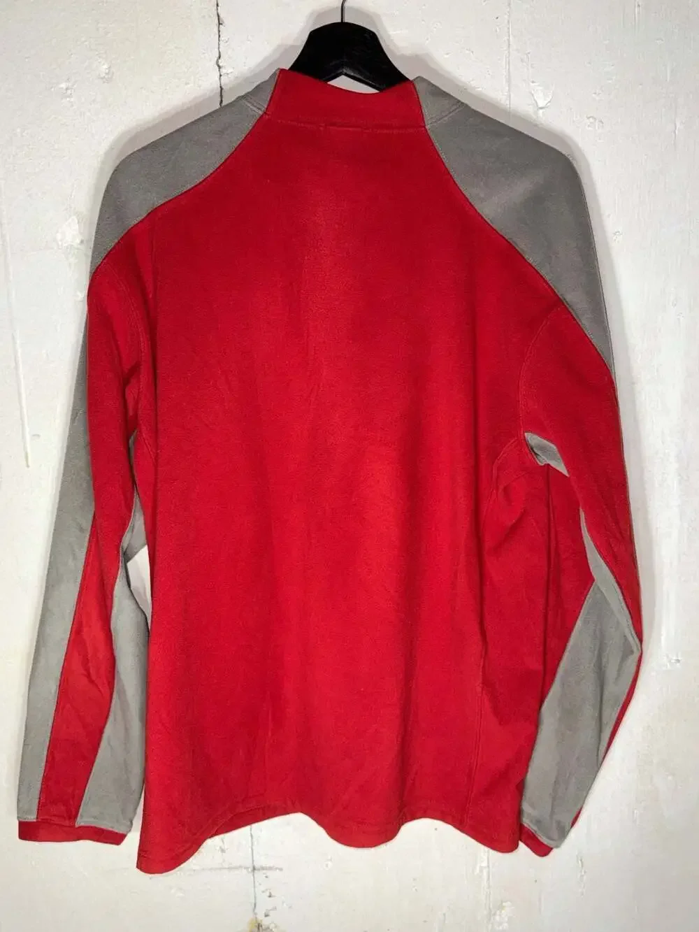 The North Face TKA 100 Mens 1/4 Zip Fleece Pullover Red and Gray